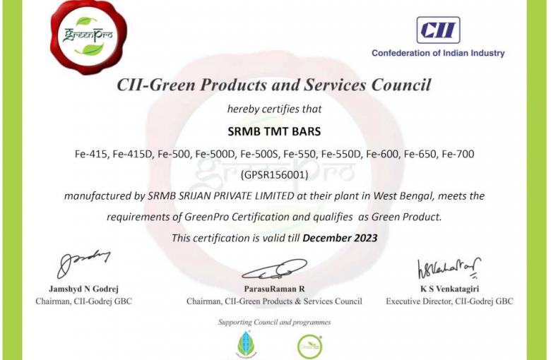 GreenPro Certificate